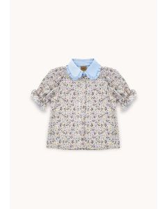 Blouse w Collar Flowers