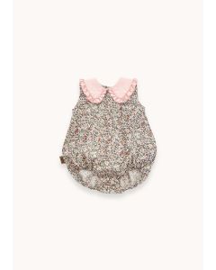 Romper w Collar Flowers