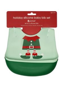 Pearhead Holiday Silicone Bib Set - Elf