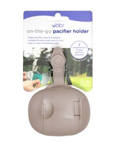 Ubbi On The Go Pacifier Holder Taupe