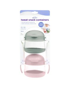 Ubbi Tweat 2 Piece Snack Container Sage/Blush Pink