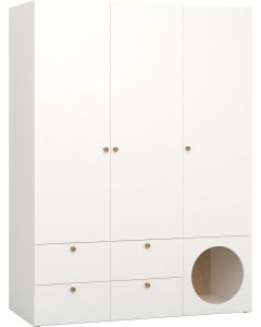 Vox Wardrobe RELI 3 Doors + Hole + Back Light Oak (Oak Handle)