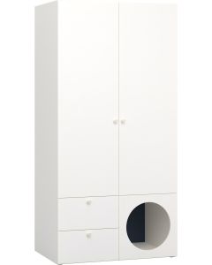 Vox Wardrobe RELI 2 Doors + Hole + White Handle + Back Indigo