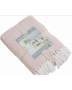 Vox Plaid 170X200 SAFI pink cotton