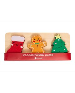 Pearhead 3 Piece Wooden Puzzle - Holiday